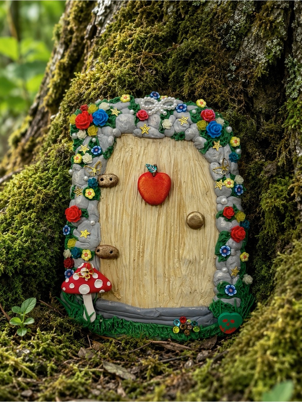 Fairy Door Garden or Nursery decor whimsical accent snow white inspired